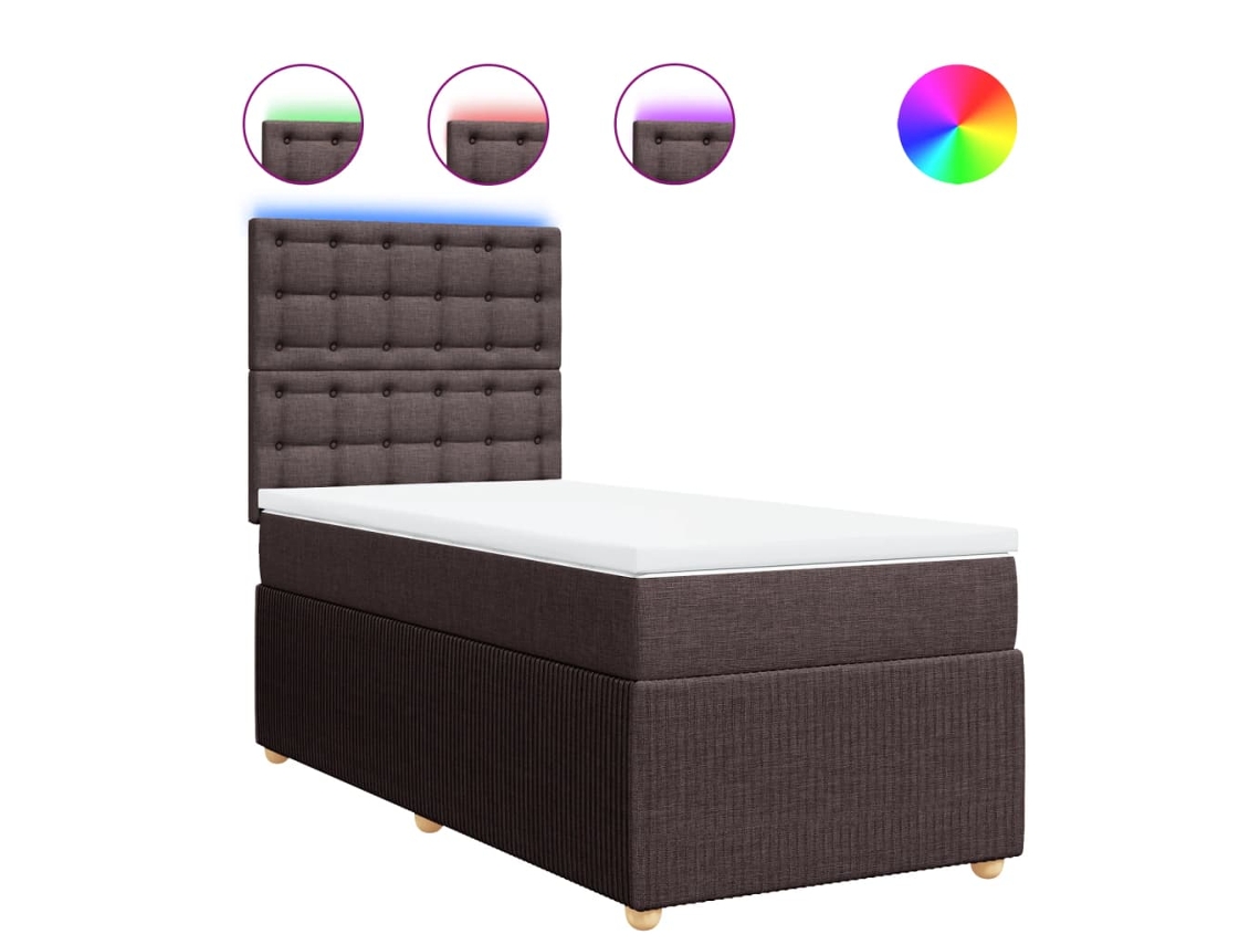 Box Spring Bed, Box Spring Beds Vidaxl Marrom Tecido (100 X 200 Cm)