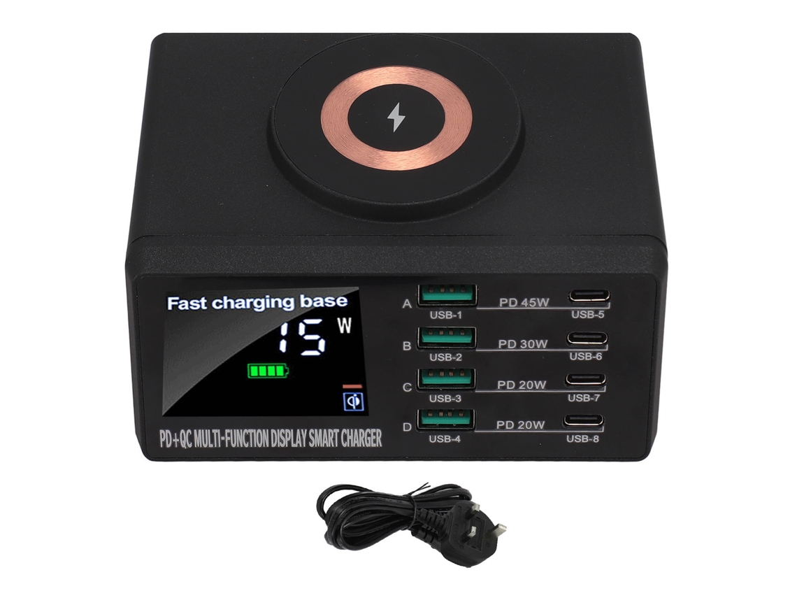 Carregador Sem Fio EOOCOO (110w de Alta Potência, Magnético com Display Digital)