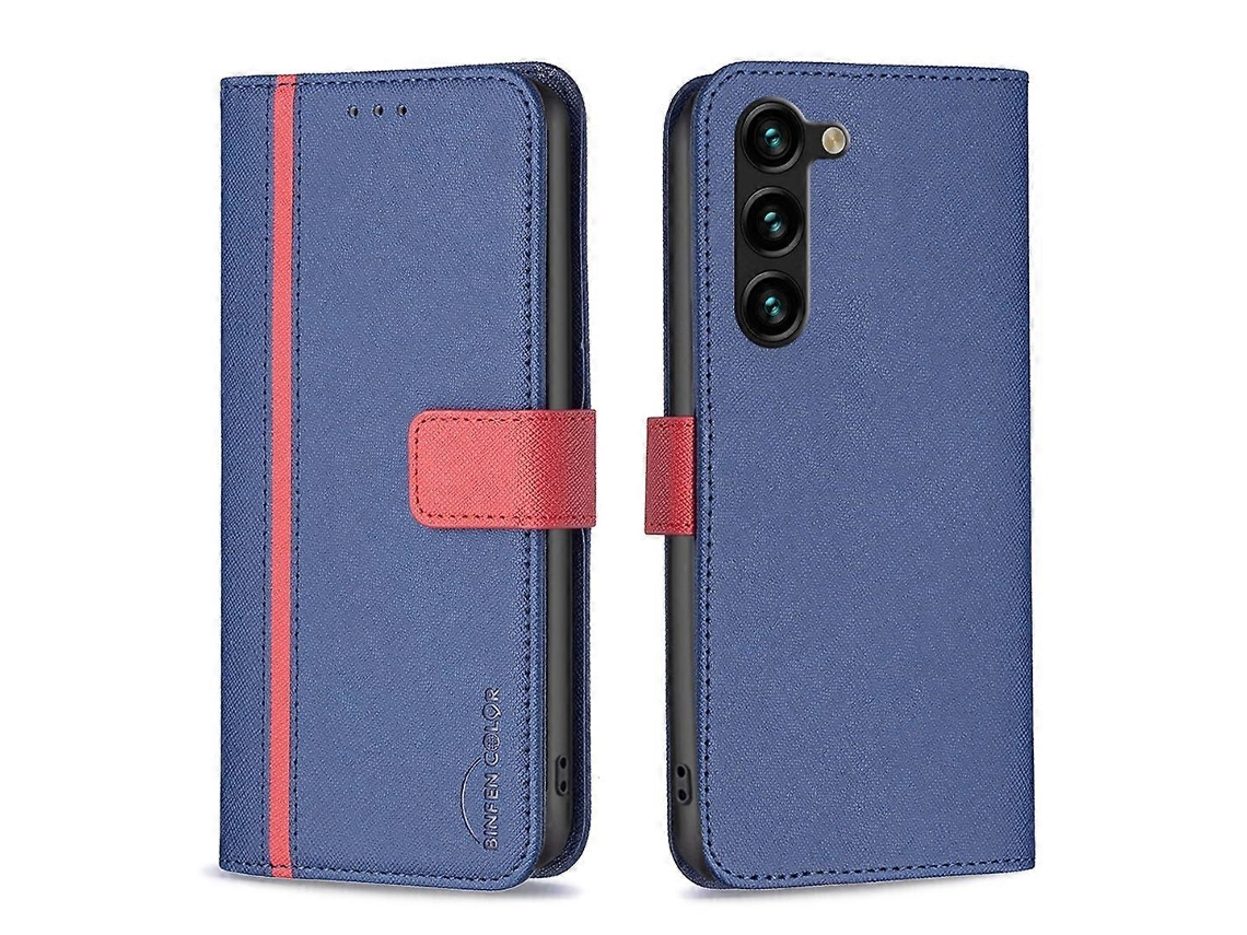 Capa De Celular Em Couro Com Textura Cruzada, Na Cor Correspondente À Samsung Galaxy S23+ 5g Bf13.