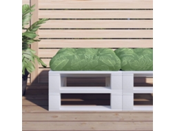 Vidaxl Almofadão Para Paletes 58x58x10 Cm Tecido Oxford Padrão Folhas
