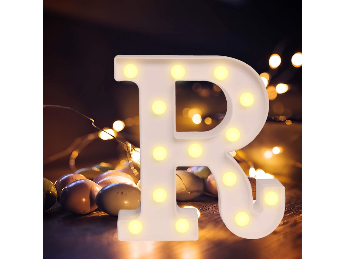 Letras Alfabéticas Led Com Luz Branca Quente Para Decoração De Casa, Festa, Bar, Casamento Ou Festival