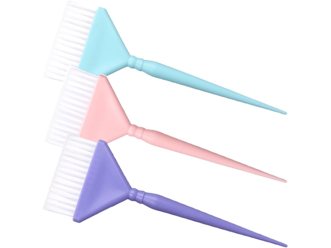 Conjunto De 3 Pincéis Para Tintura Cabelo Em Nylon E Pp Aplicação Uniforme Suave, Ideal Para Uso Diário Em Casa E Salões