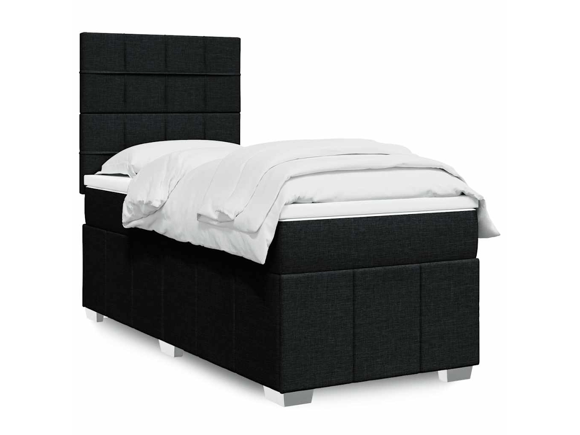 Vidaxl Cama Com Molas/colchão 90x190 Cm Tecido Preto