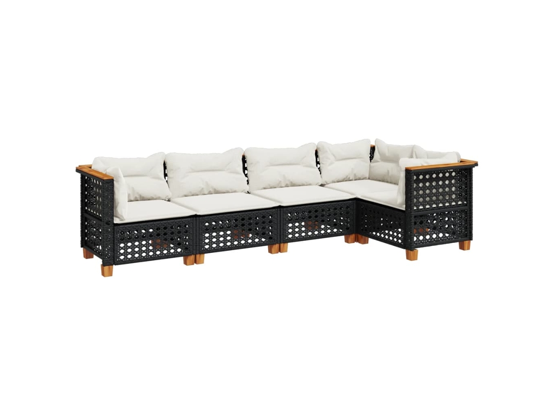 Garden Sofa Set, Garden Sofa Sets Vidaxl Preto Rattan / Vime (n/a)