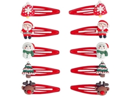 Acessórios De Cabelo Coloridos - 5 Pares - Kerstman/rudolf/sneeuwman/kerstboom/klokken