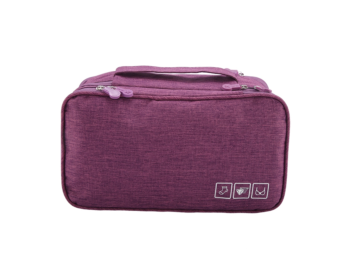 Bolsa organizadora portátil de viagem impermeável para sutiãs, meias, acessórios, roxa S/MARCA