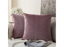 2026-2 Fundas De Almofada Decorativas Quadradas Suaves De Terciopelo 45x45 Cm Roxo Taro Sem Recheio