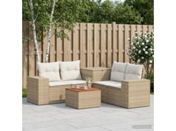 Vidaxl Conjunto De Sofás 6 Unid. Bege E Branco Creme