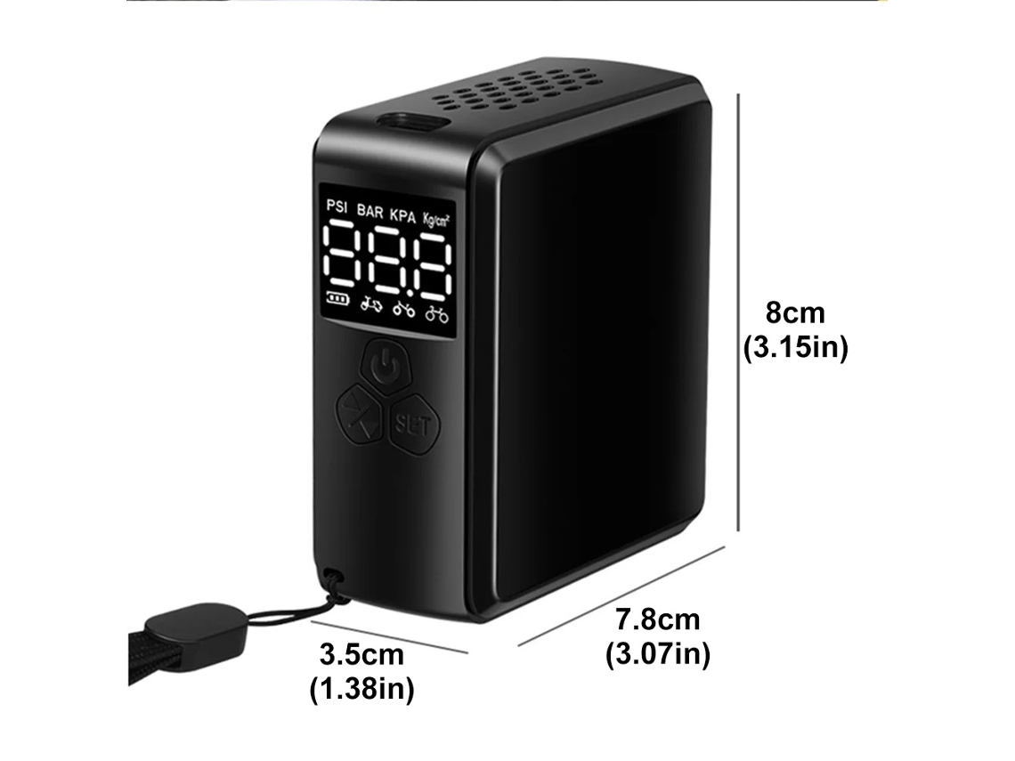 Vlrla-bomba De Ar Pequena Portátil Inteligente Para Pneus De Carro, Bicicletas E Objetos Infláveis 150psi Lcd Usb-c
