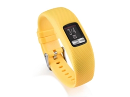 Bracelete Para Garmin Vivofit 4 - Silicone Esportivo - Fivela Prateada (tamanho G) Amarelo