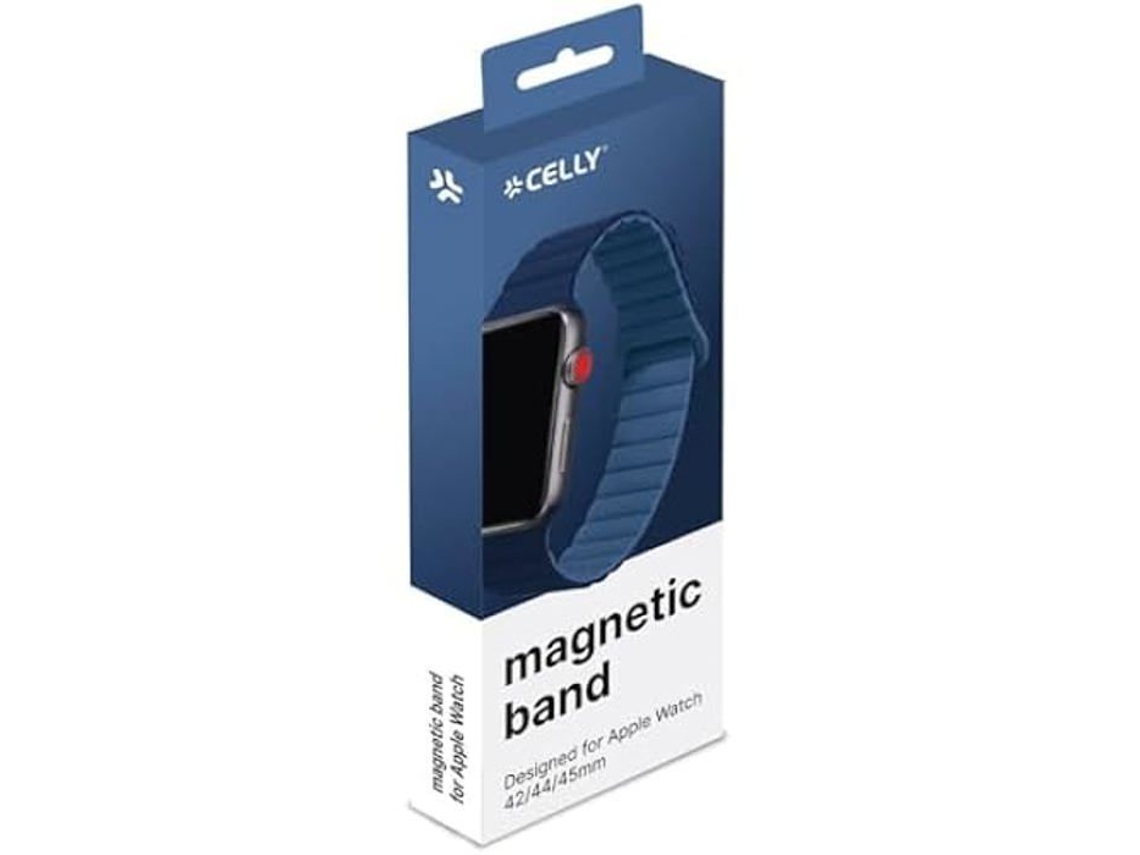 Pulseira Para Relógio Celly Wbandmagbllb Silicone Compatível Apple Watch 42/44/45 Mm Azul