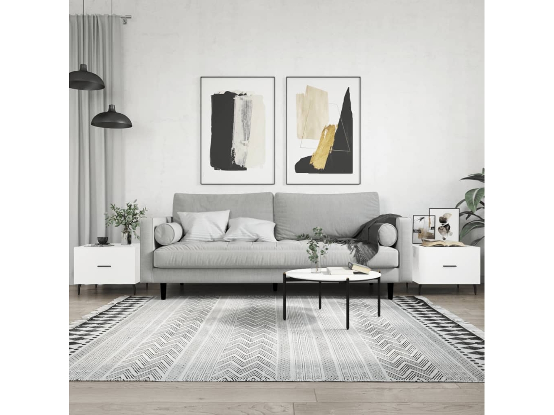 Vidaxl Mesas De Centro 2 Pcs 50x50x40 Cm Branco Brilhante