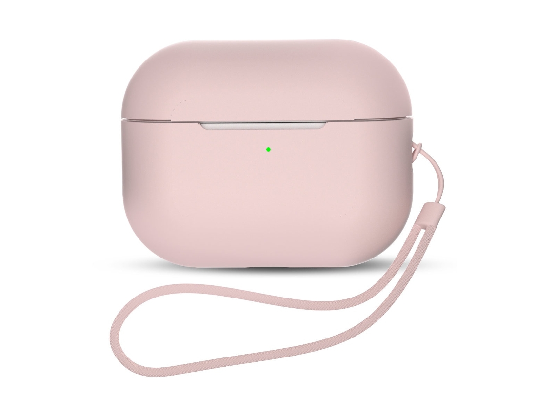 Capa Zruxe Para Apple Airpods Pro/pro 2 Silicone Rosa (proteção Contra Choques, Cordão Para Pulso)