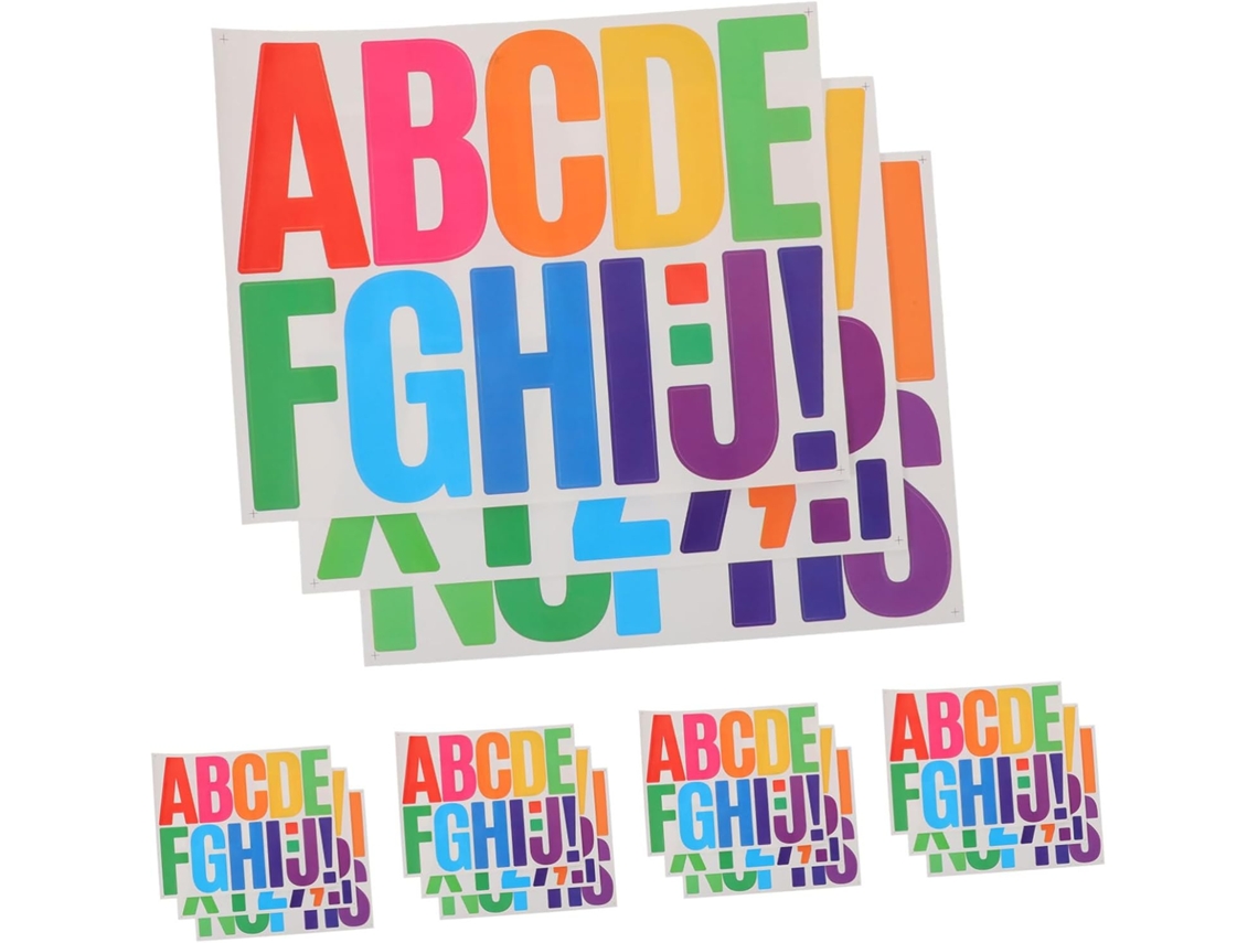 Conjunto Com 5 Adesivos De Letras, Autoadesivos E Resistente À Água, Com O Alfabeto E Cores Vibrantes