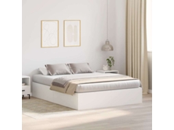 Vidaxl Estrado De Cama Com Arrumação Com Porta Branco 140 X 190 Cm
