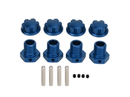 Kit Adaptador Cubo Roda Rc De Liga De Alumínio 17mm Para Traxxas 1/10 Aço Hexagonal Azul