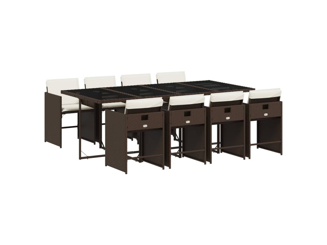 Garden Dining Set, Garden Dining Sets Vidaxl Marrom Rattan / Vime (n/a)