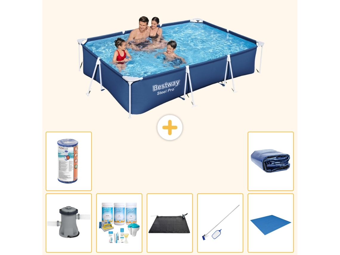 Bestway Piscina Bestway Steel Pro Retangular - 300x201x66 Cm - 8-peças S21568