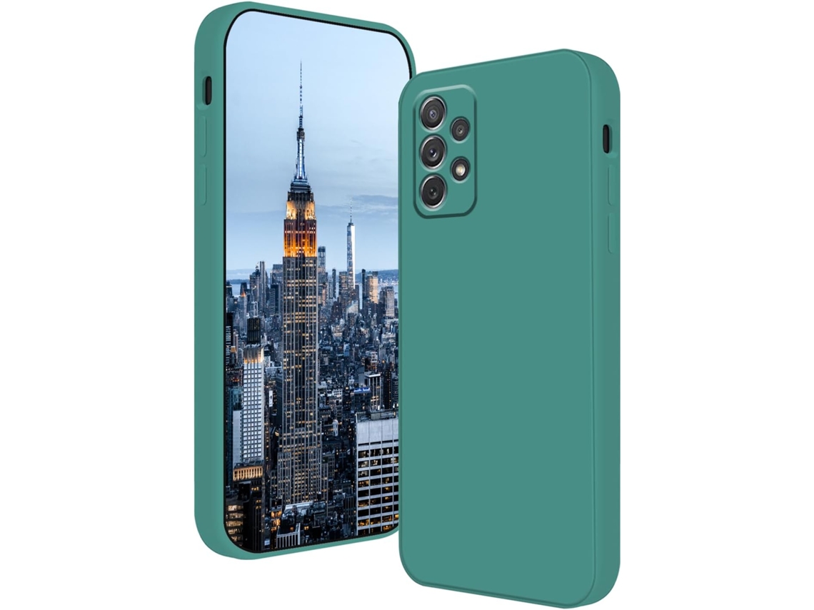 Capa Bordas Retas Antiarranhões para Samsung Galaxy A23 5G HONGWE. Textura Macia Anti-Choque Verde