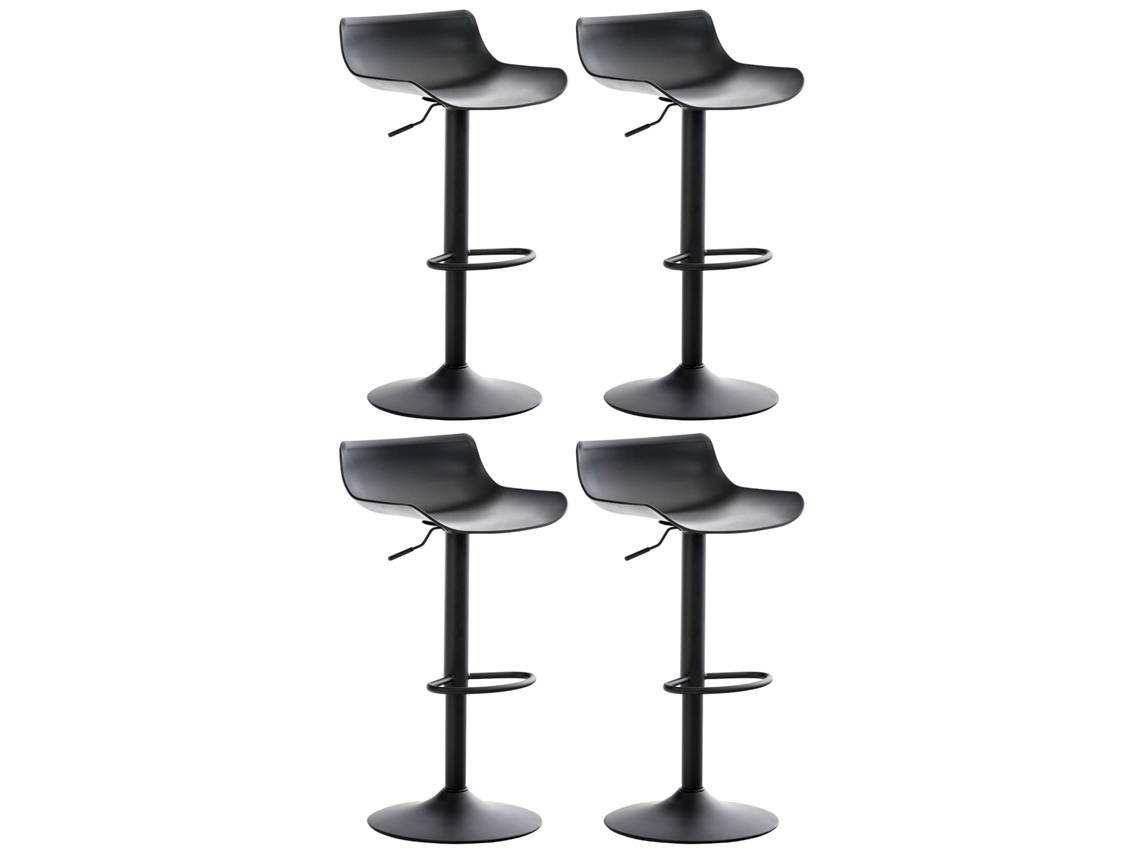 Conjunto de 4 bancos de bar Aveiro preto CLP