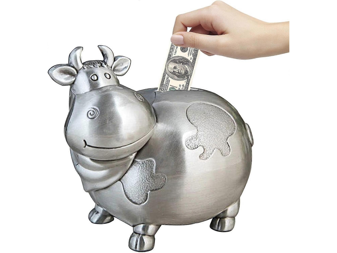 Cofrinho Infantil Em Liga Metálica Inquebrável Formato De Vaca Leiteira | Primeiro Cofrinho, Melhor Presente Aniversário Para Cria Aquaforge