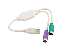 Adaptador De Cabo Usb Ps/2 Para Teclados E Mouses Com Interface Ps/2, Controlador Usb Integrado, Porta Ps/2 Compatível Com Kvm*.