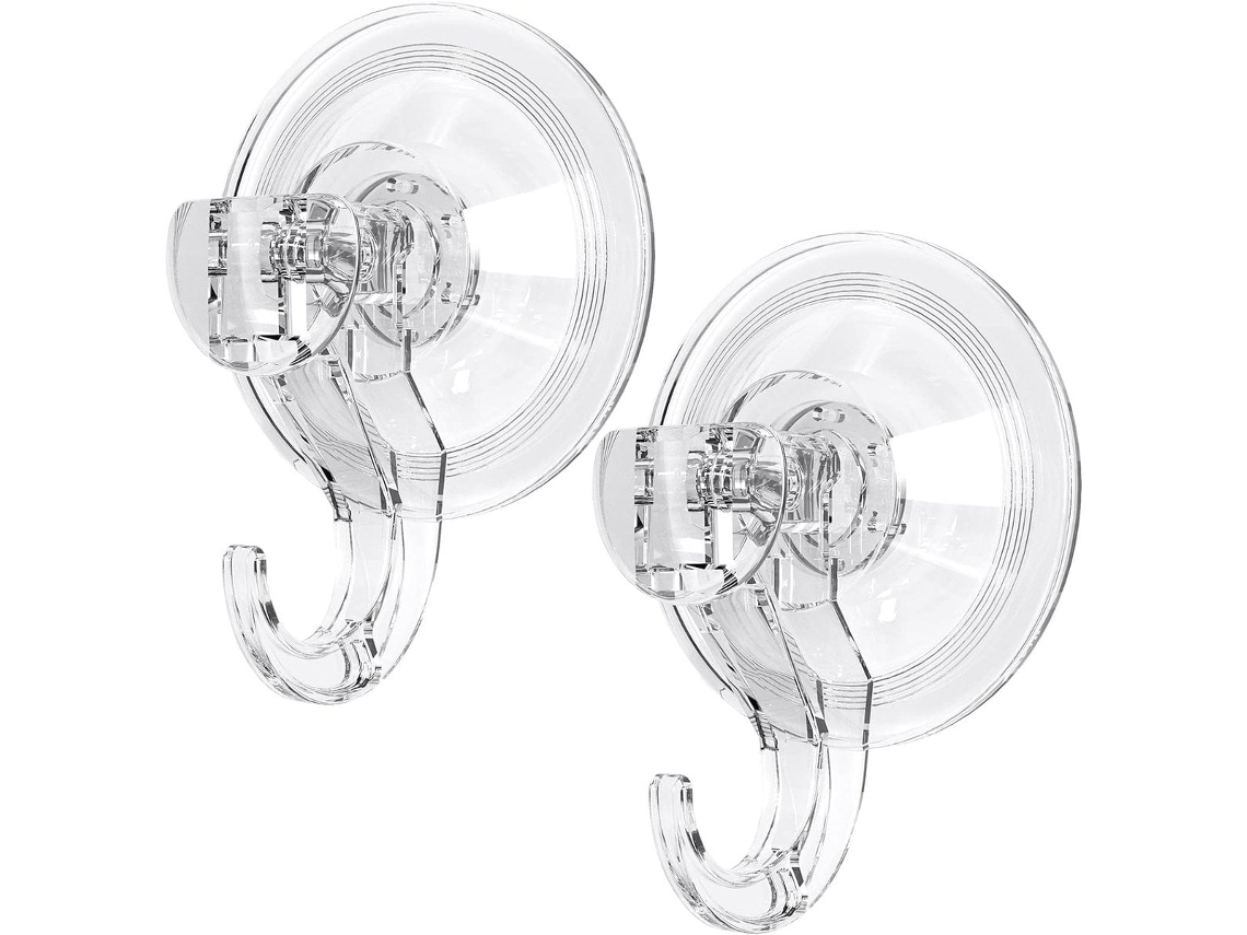 Conjunto De 2 Ganchos Com Ventosa Grandes E Resistentes, Transparentes, Para Chuveiro, Janela Ou Parede, Ideais Para Pendurar Toalhas, Roupões