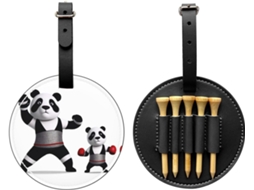 Bolsa para Tees de Golfe Panda, preta, fácil de transportar e eficiente, S/MARCA