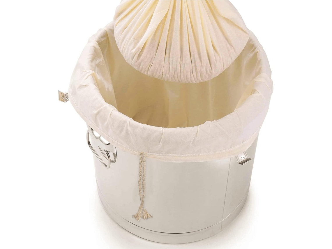 Sacos Extra Grandes(66x56 Cm) Para Fermentação Caseira De Vinho, 100% Algodão, Gaze De Malha Fina, Coador Reforçado Reutilizável Com Cordão