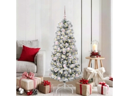 Vidaxl Árvore De Natal Articulada Artificial Verde E Branco 150 Cm