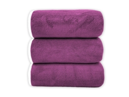 Toalha de Banho de Coral Fleece para Adultos, Macia e Altamente Absorvente, 3 Peças,roxo,70x140cm GERTIZ