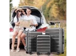 Conjunto 3 Malas M-l-xl (20/24/28''), Abs+pc, Rodas 360°, Cadeado Tsa, Viagens Família/empresariais.