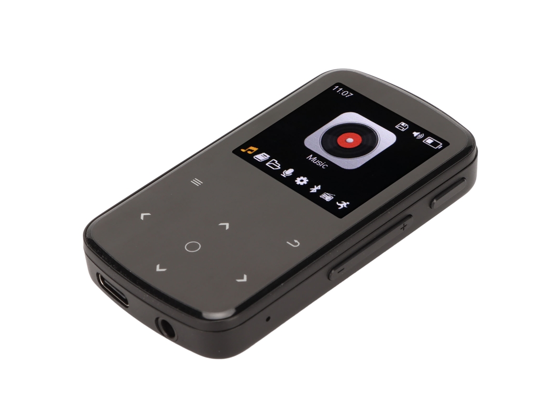 Leitor Mp3 Bluetooth Yizhood Mp07 1.54inch Controle Smart Touch 16g Tf Card (preto)