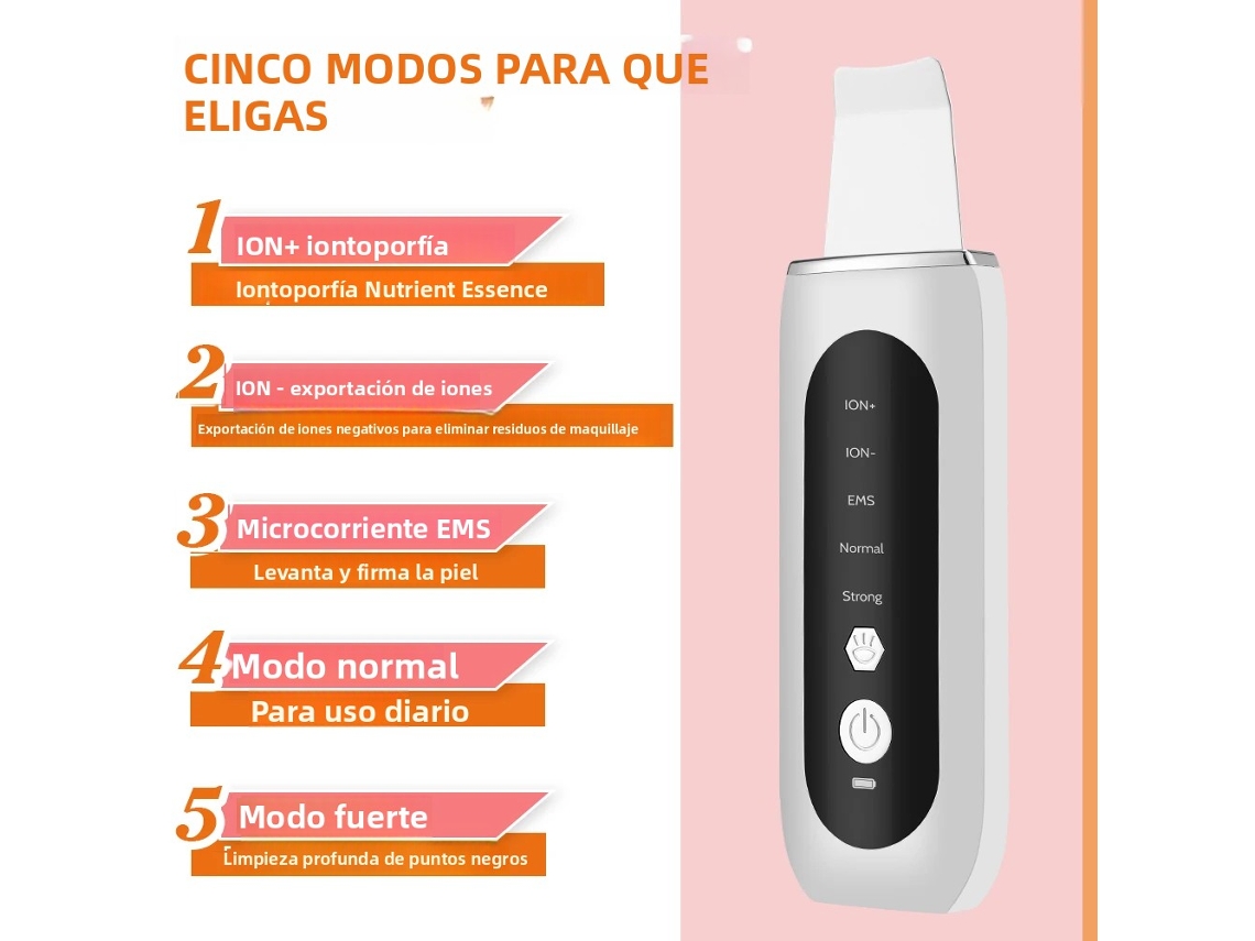 Aparelho Ultrassônico para Limpeza Facial Doméstica com Raspador, Removedor de Cistos e Limpador de Poros. MDUG (modelo 3)