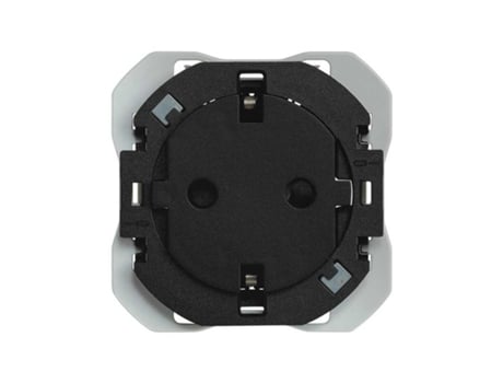Simão 270 | Base De Soquete Clean Schuko Preto Fosco 20000434 098 Simon