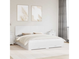 Vidaxl Estrutura Da Cama Branco 180 X 200 Cm Madeira Processada