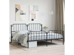 Vidaxl Estrutura de Cama com Cabeceira e Pés 193x203 Cm Metal Preto