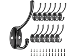 Conjunto De 12 Ganchos De Parede, Ganchos Para Casacos Com Parafusos, Ganchos Duplos De Metal Estilo Vintage