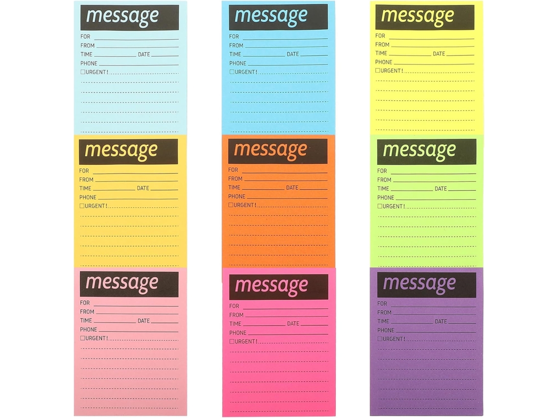 Lote De 9 Blocos-notas Adesivos Autocolantes Em Papel Colorido, Portáteis E Práticos Para Escritório