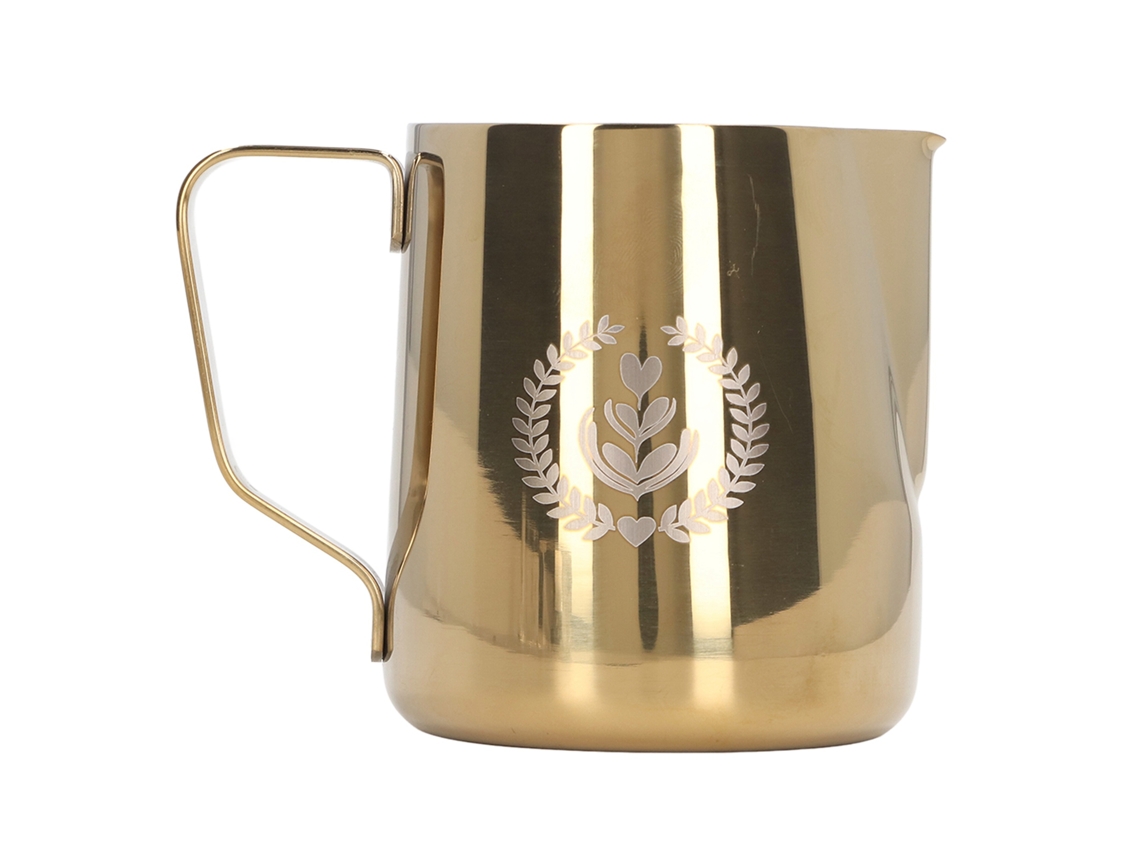Espumador De Leite De Aço Inoxidável 600ml, Cafeteira Para Café Em Casa, Titânio Dourado Brilvibera