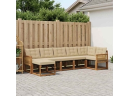 Vidaxl Conjunto De Sofás Para Exterior 7 Unid. Natural E Bege