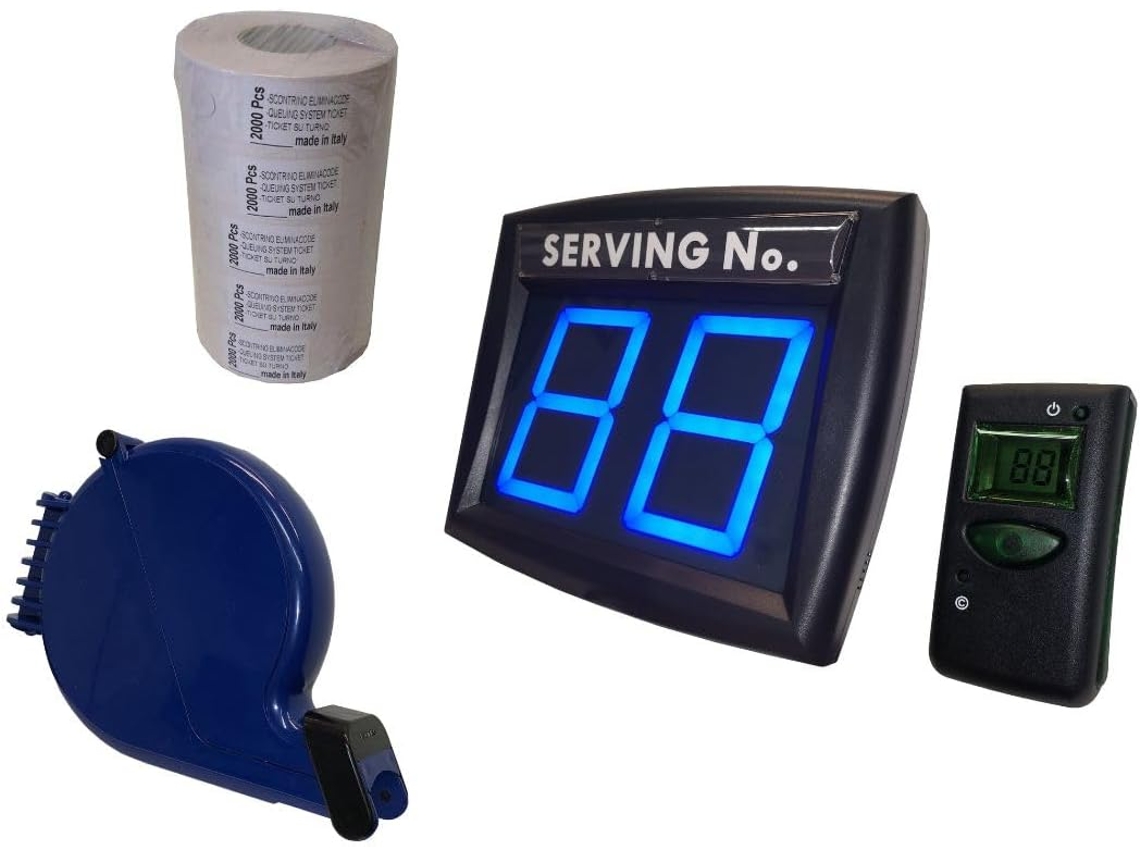 Impretech International Group Sistema De Gestão De Colas Completo Azul Com Visor Orientável E Comando Lcd