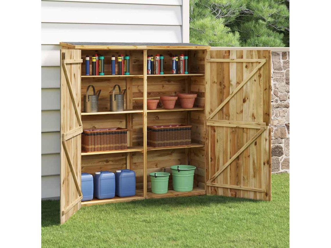 Vidaxl Abrigo P/ Ferramentas De Jardim 163x50x171 Cm Pinho Maciço