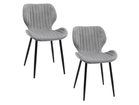 2x Cadeira estofada de veludo SJ.17 cinza AKORD FURNITURE FACTORY