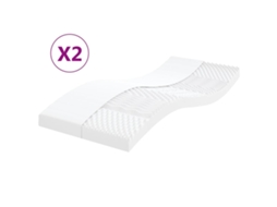 Vidaxl Colchões De Espuma 2 Pcs 90x190 Cm 7 Zonas Dureza 20 Ild Branco