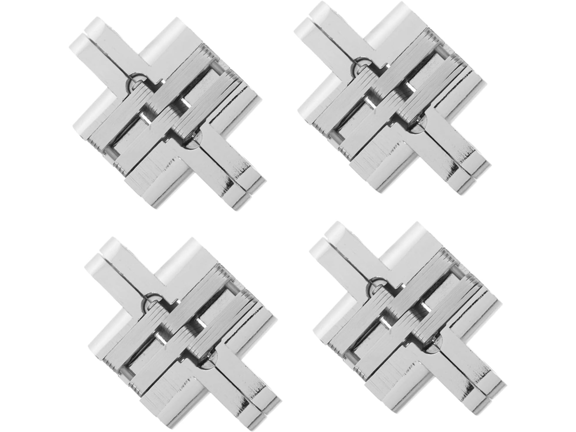 Conjunto De 4 Mini Dobradiças Ocultas Para Caixas, Em Liga Zinco,