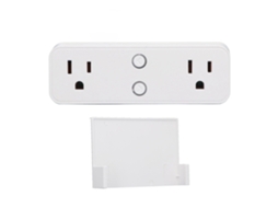 Plugue Inteligente Duplo Wifi Bluetooth com Prateleira Controle por Voz Compatível com Google Home