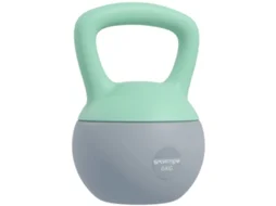 Pesa Rusa 6kg Kettlebell com Areia Metálica e Cabo Antiderrapante para Treino em Casa 19x19x28cm Verde e Cinza BTFORUS