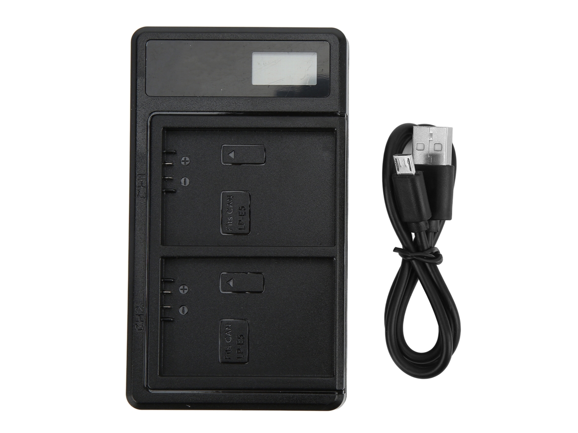 Carregador Dual De Bateria Lp E5 Com Tela Lcd Inteligente, Carregador Usb Dual Para Acessórios De Câmera
