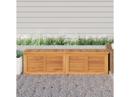 Vidaxl Caixa De Arrumação Para Jardim Com Saco 200x50x55cm Teca Maciça